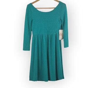 Epilogue Turquoise Metallic Fit & Flare Mini Dress M Festival Fairy Whimsygoth